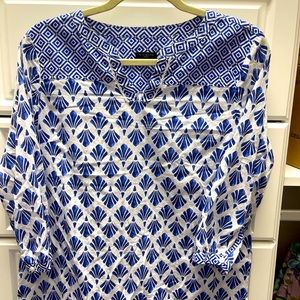 Talbot’s navy and white blouse. Size medium